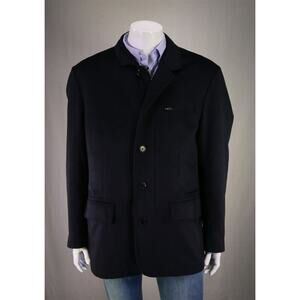 Mandelli Navy Blue Wool-Cashmere Car Coat Eu 58 - US 48/XL